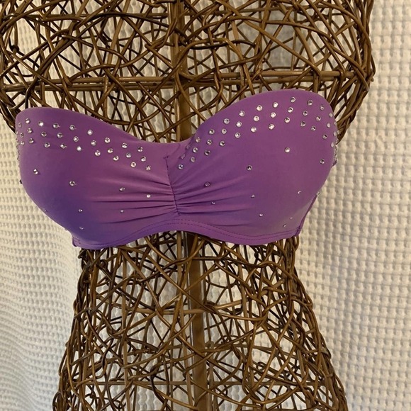 Xhilaration Purple Bikini Underwire Push-up Top with Rhinestones. Size S. NWOT - Picture 1 of 4